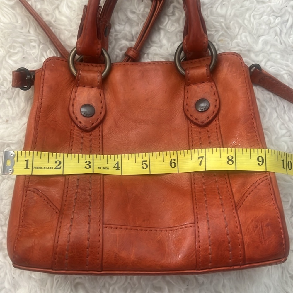 FRYE Melissa Burnt Orange Mini Crossbody Leather Handbag - Picture 12 of 14